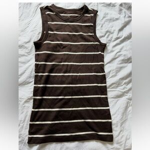 GAP Brown and White Striped Tank Top